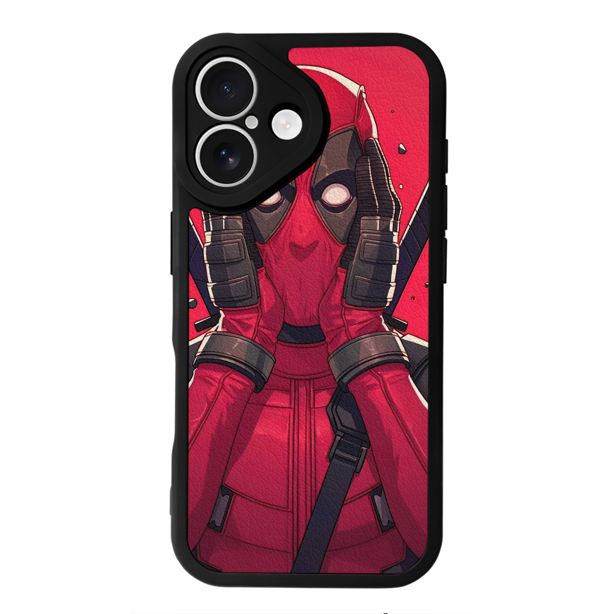 （画像用） Deadpool デッドプール 【iPhone 16シリーズ対応】シリコンスマホケース（レザー調） 材質：シリコン